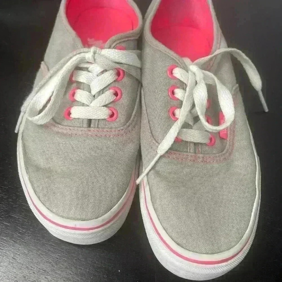 VANS Off The Wall Hot Pink Gray Low Top M4 W5.5 - Picture 3 of 3